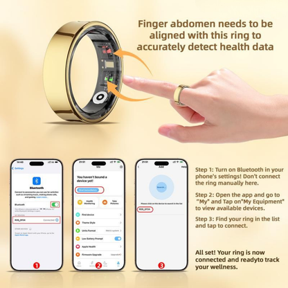 Titanium IP68 Smart Ring with Sleep Monitoring