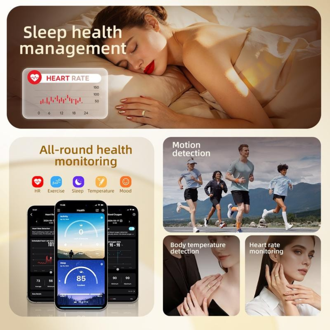 Titanium IP68 Smart Ring with Sleep Monitoring
