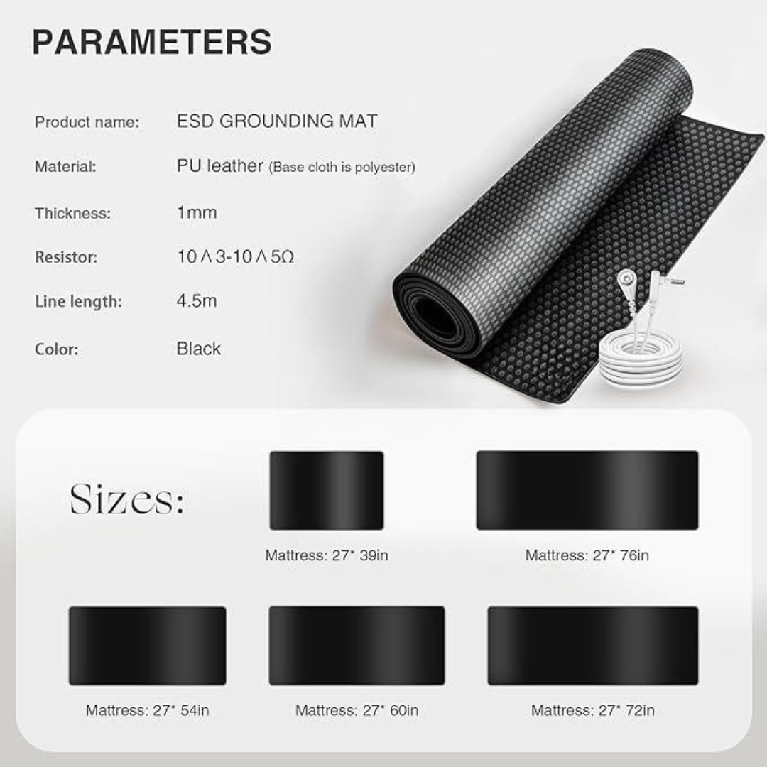 Black Sleep Bed grounding pad